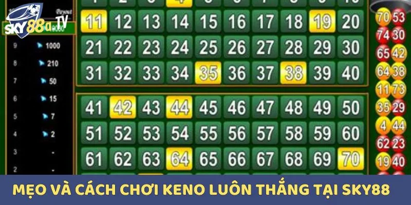 Mẹo và cách chơi keno luôn thắng tại sky88
